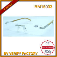 RM15033 Alta qualidade sem moldura bambu templo lendo óculos Laser logotipo personalizado